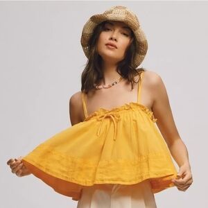 Pilcro Sunny Yellow Ruffle Camisole